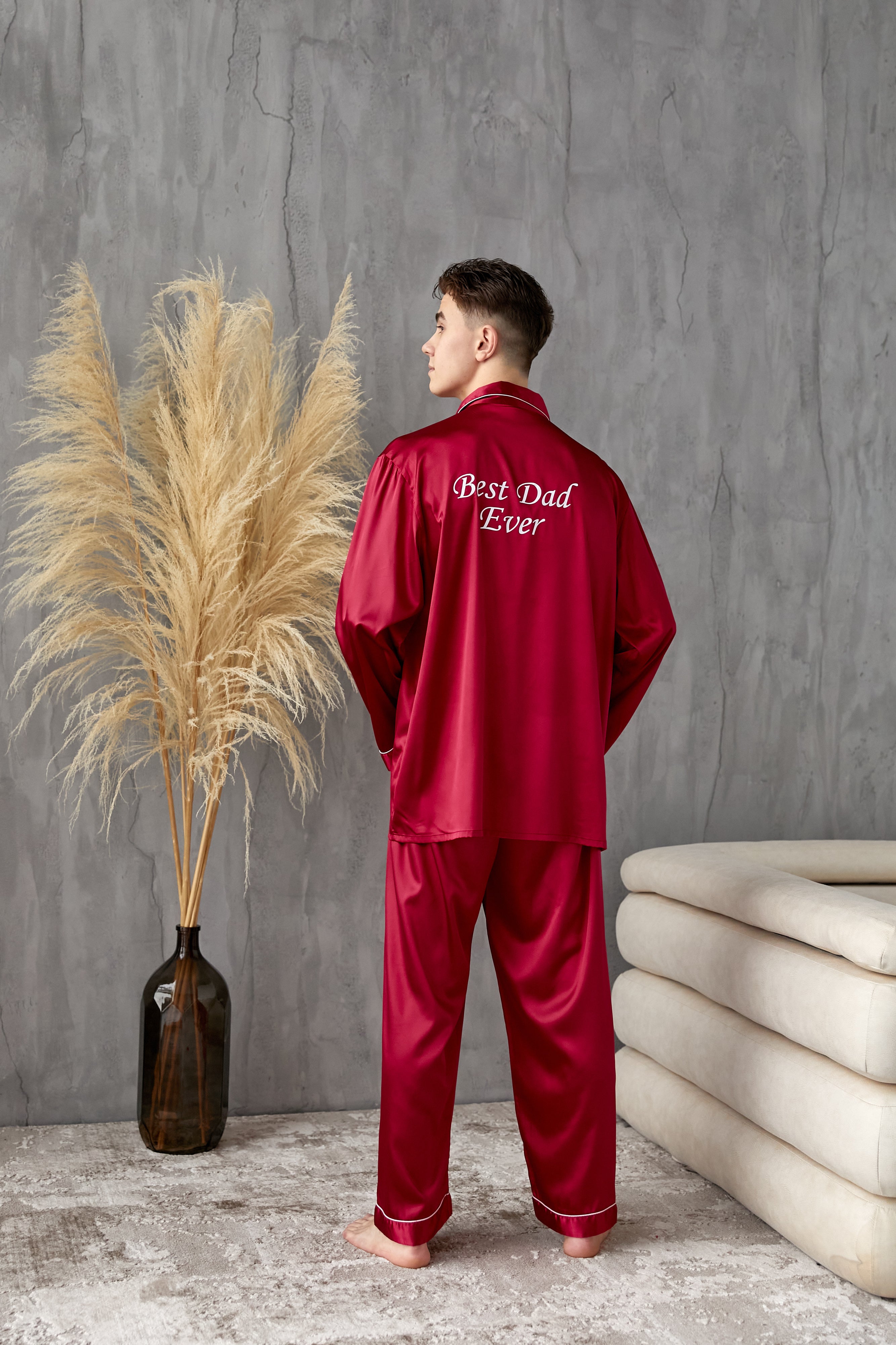 Custom Satin Pajama for Men, Holiday pajama - L+L