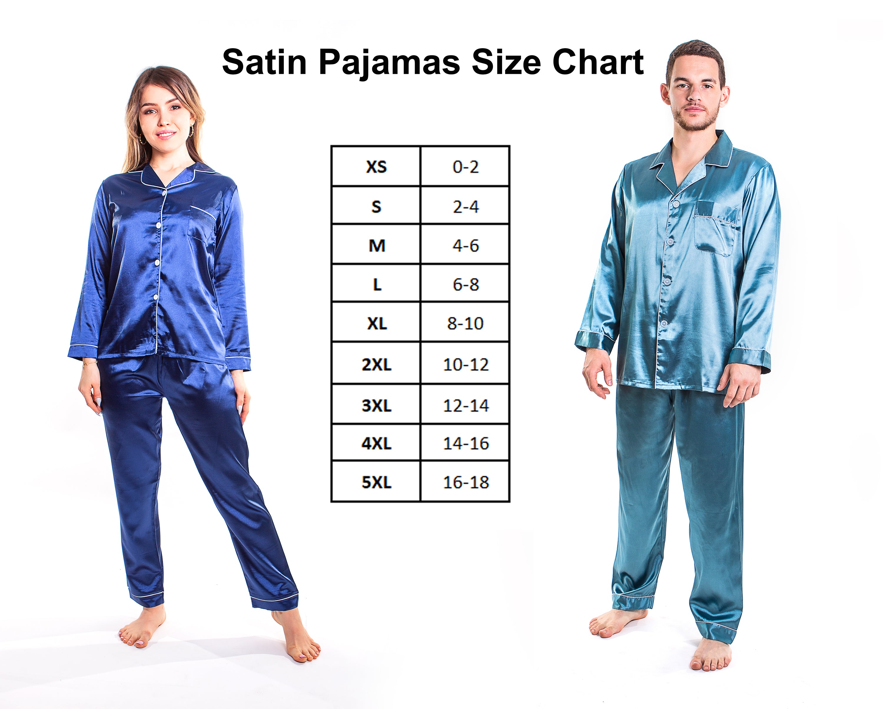 Couple matching Personalized Mr & Mrs Satin Honeymoon Pajamas - Short + Long
