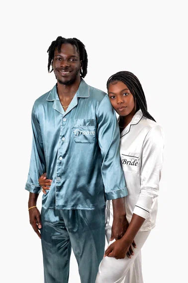 Groom and Bride Pajamas Groomsmen and Bridesmaids Pajamas Long Lo Sisters G Shop