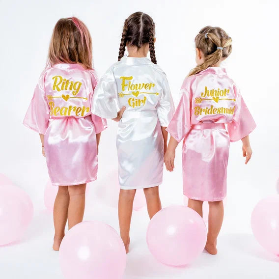 Cute Satin Personalized Robes for Girls in Sizes 3T – 14, Flower Girl Robe,  Pretty Girl Robes, Personalized Robes for Toddlers thru Age 13, Toddlers