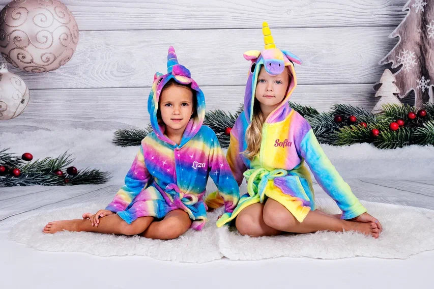 Kids satin Pajamas Birthday Christmas Sleepover party - L+L