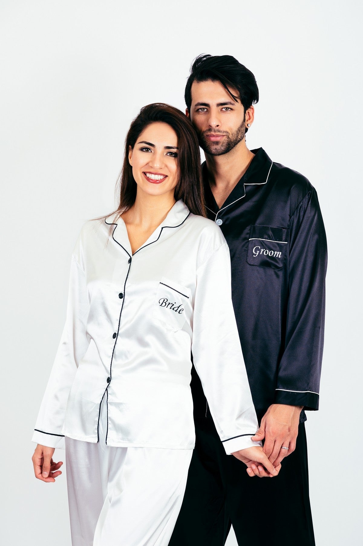 Custom Satin Pajamas for Couple, Mr and Mrs Pajama Sets, Groom and