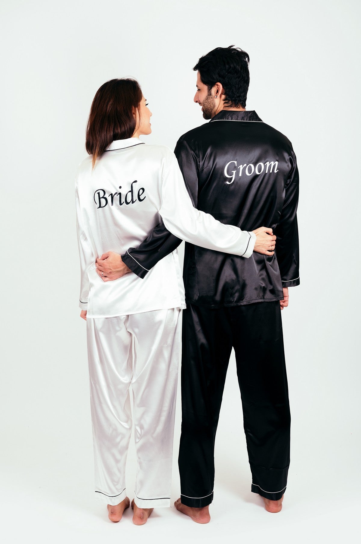 Groom and Bride Pajamas Groomsmen and Bridesmaids Pajamas Long Lo Sisters G Shop