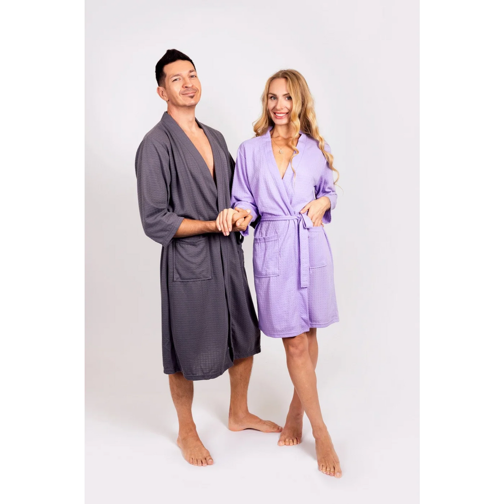 Customized Waffled Knit Robes for Bride and Groom -